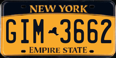 NY license plate GIM3662