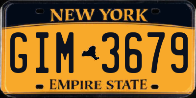 NY license plate GIM3679