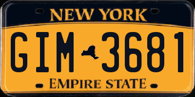 NY license plate GIM3681