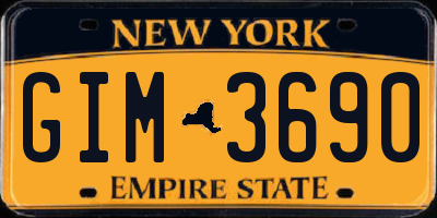NY license plate GIM3690