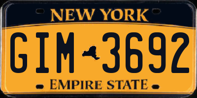 NY license plate GIM3692