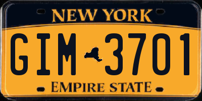 NY license plate GIM3701