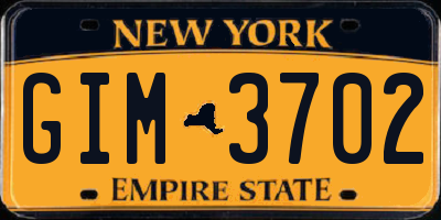 NY license plate GIM3702