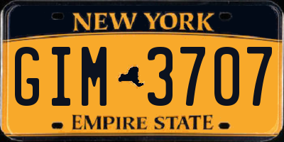 NY license plate GIM3707