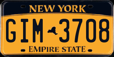 NY license plate GIM3708