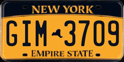 NY license plate GIM3709