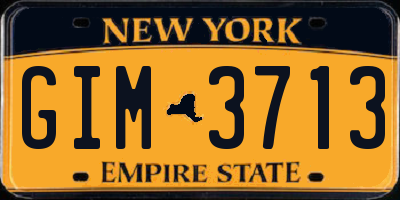 NY license plate GIM3713