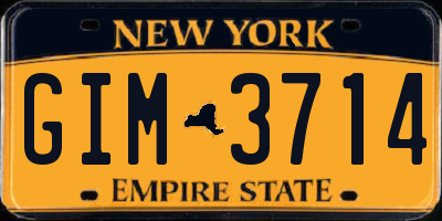 NY license plate GIM3714