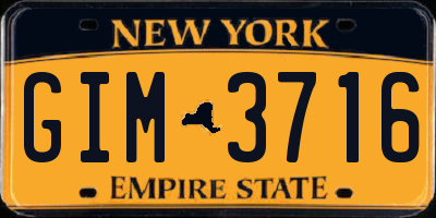 NY license plate GIM3716