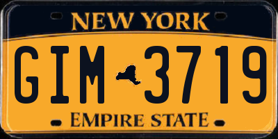 NY license plate GIM3719