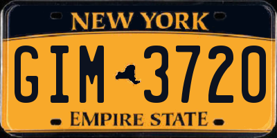 NY license plate GIM3720