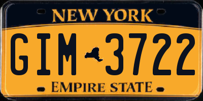 NY license plate GIM3722