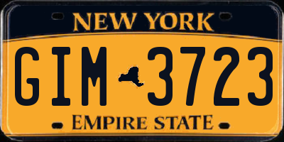 NY license plate GIM3723