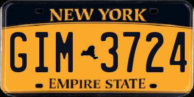 NY license plate GIM3724