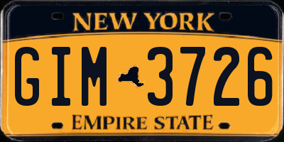NY license plate GIM3726
