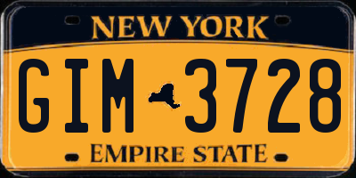 NY license plate GIM3728