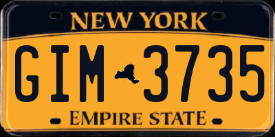 NY license plate GIM3735