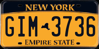 NY license plate GIM3736