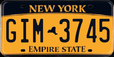 NY license plate GIM3745
