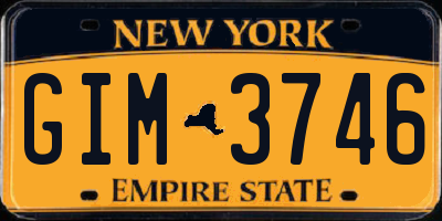 NY license plate GIM3746