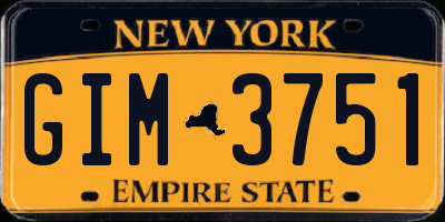 NY license plate GIM3751