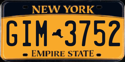 NY license plate GIM3752
