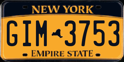 NY license plate GIM3753