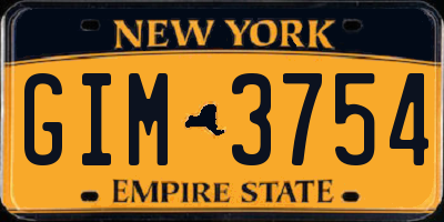 NY license plate GIM3754