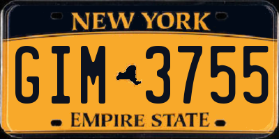 NY license plate GIM3755