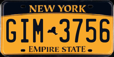 NY license plate GIM3756