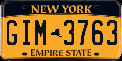 NY license plate GIM3763