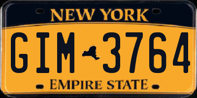 NY license plate GIM3764