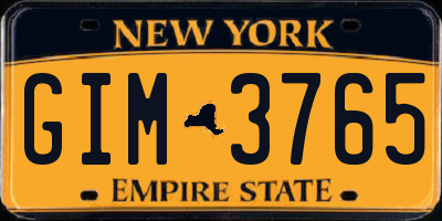 NY license plate GIM3765