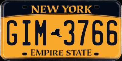 NY license plate GIM3766