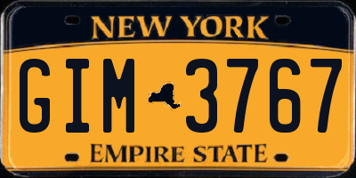 NY license plate GIM3767