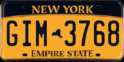 NY license plate GIM3768