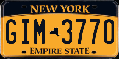 NY license plate GIM3770