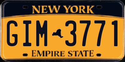 NY license plate GIM3771