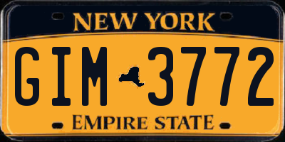 NY license plate GIM3772