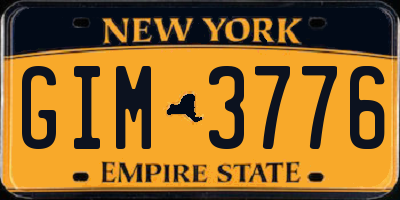 NY license plate GIM3776