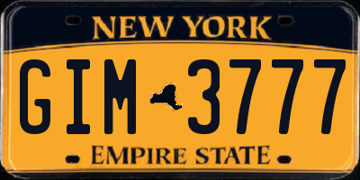 NY license plate GIM3777