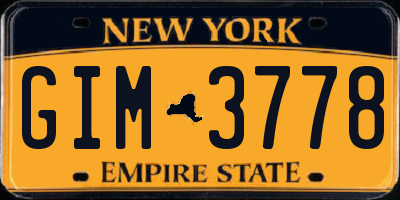 NY license plate GIM3778