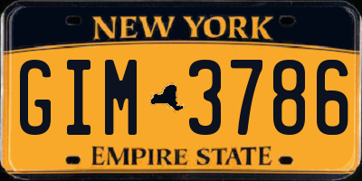 NY license plate GIM3786