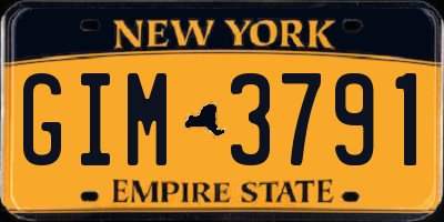 NY license plate GIM3791