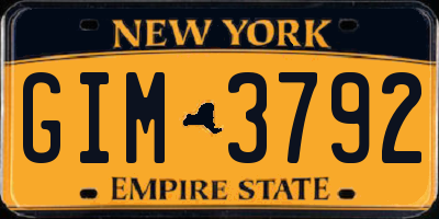 NY license plate GIM3792