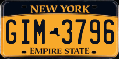 NY license plate GIM3796
