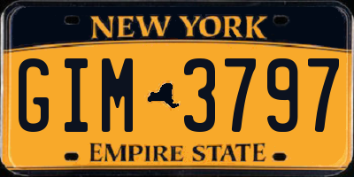 NY license plate GIM3797