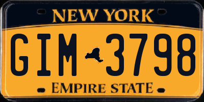 NY license plate GIM3798