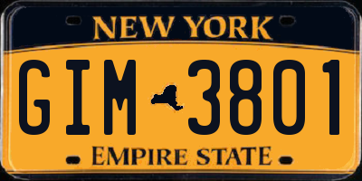 NY license plate GIM3801