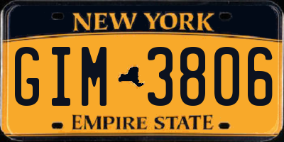 NY license plate GIM3806